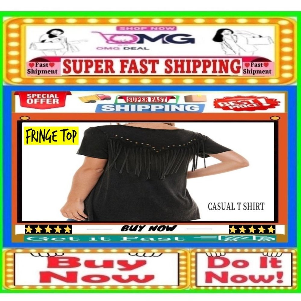 🛑 BULLY Dangling ➕ FRINGE 🆒 SHIRT Mineral TOP Boho Western TSHIRT 💸BUY NOW‼️